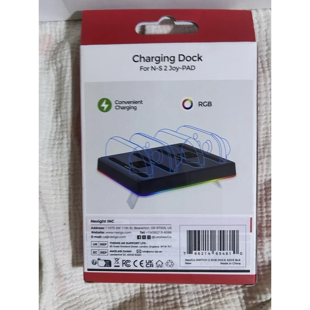 NexiGo 4-in-1 Charging Dock for Nintendo Switch 2 Joy-Con with RGB‎ Lights Modes